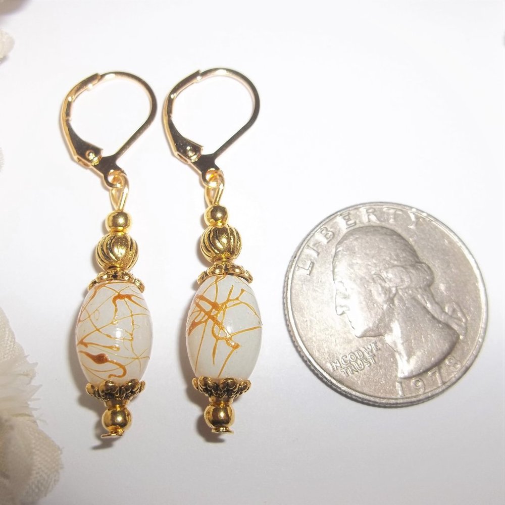 Earring Earring Earrings Earring Set Earring White and Gold Earring Earring A014 - Picture 2 of 8
